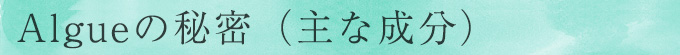 Algueの秘密(主な主成分)